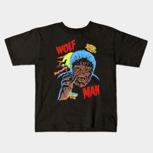 wolf man vintage movie Kids T-Shirt